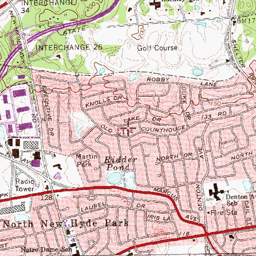 Topographic Map of Manhasset Hills Census Designated Place, NY