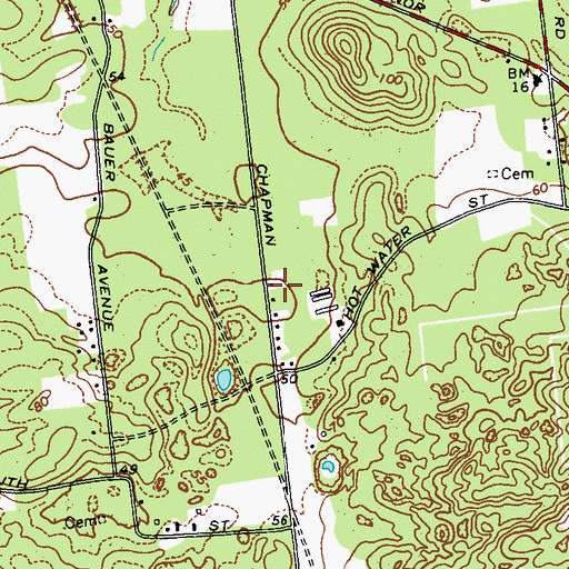 Topographic Map of Manorville Census Designated Place, NY