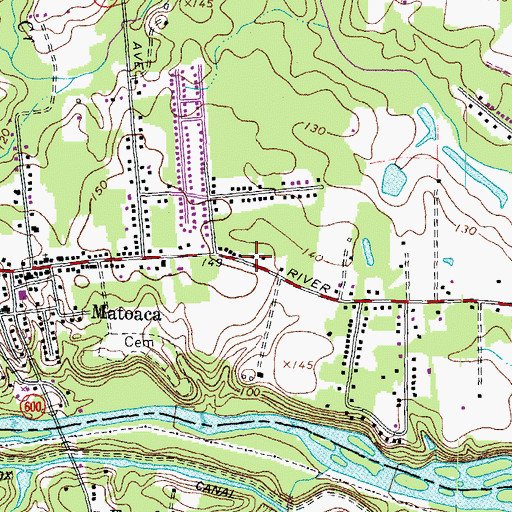 Topographic Map of Matoaca Census Designated Place, VA