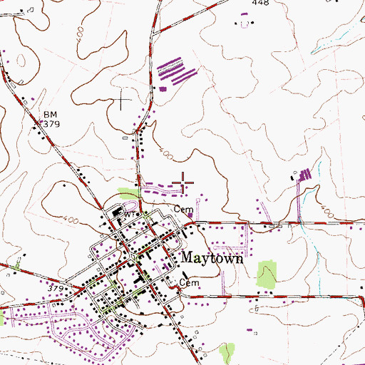Topographic Map of Maytown Census Designated Place, PA