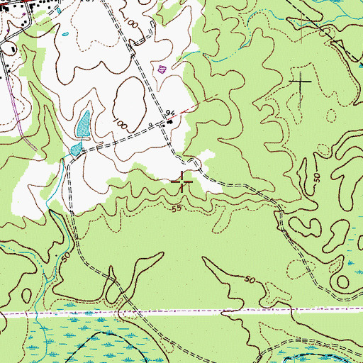 Topographic Map of Town of Dendron, VA
