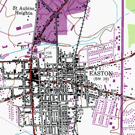 Topographic Map of Town of Easton, MD
