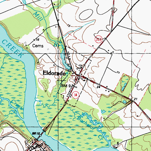 Topographic Map of Town of Eldorado, MD