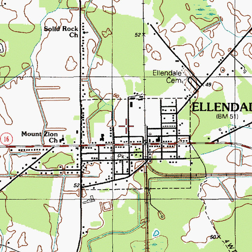 Topographic Map of Town of Ellendale, DE
