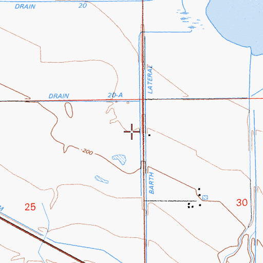 Topographic Map of Barth Lateral, CA