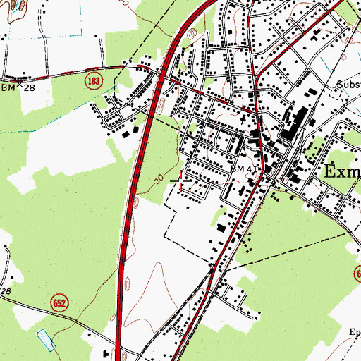 Topographic Map of Town of Exmore, VA