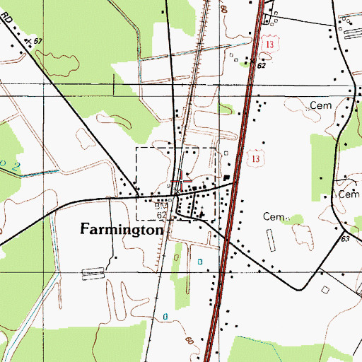Topographic Map of Town of Farmington, DE