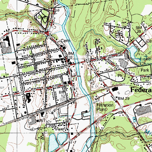 Topographic Map of Town of Federalsburg, MD