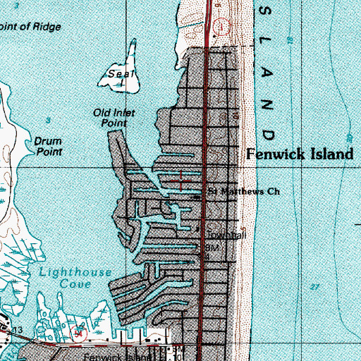Topographic Map of Town of Fenwick Island, DE