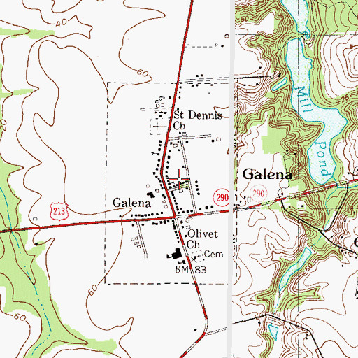 Topographic Map of Town of Galena, MD