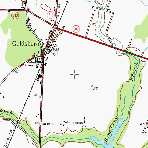 Topographic Map of Town of Goldsboro, MD