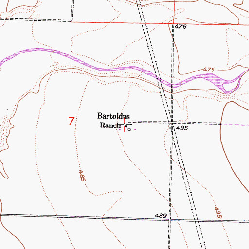 Topographic Map of Bartoldus Ranch, CA