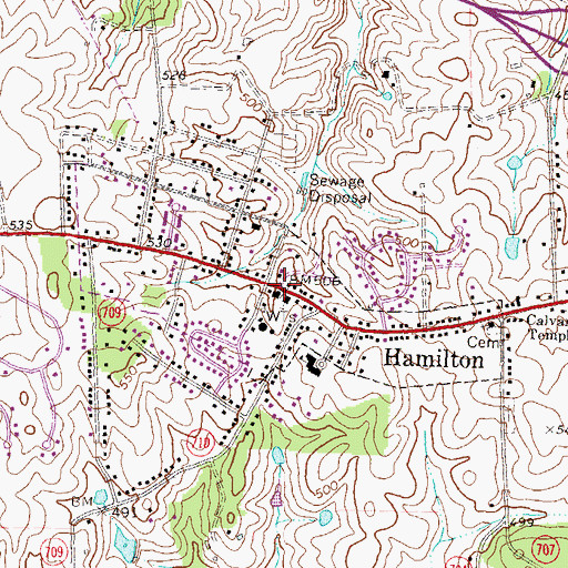 Topographic Map of Town of Hamilton, VA