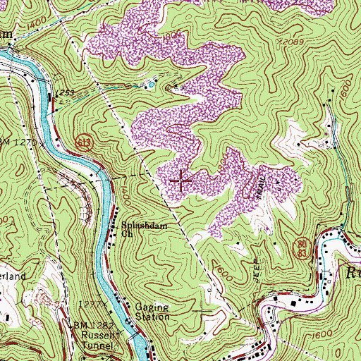 Topographic Map of Town of Haysi, VA