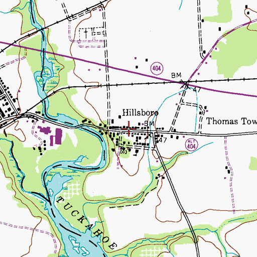 Topographic Map of Town of Hillsboro, MD