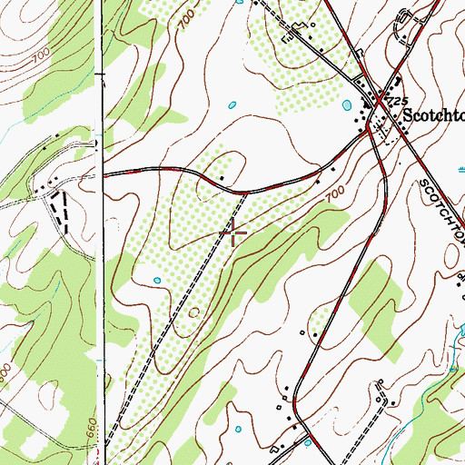Topographic Map of Scotchtown Census Designated Place, NY