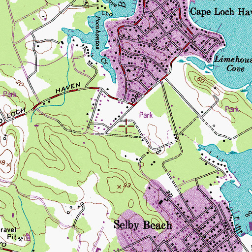 Topographic Map of Selby-on-the-Bay Census Designated Place, MD