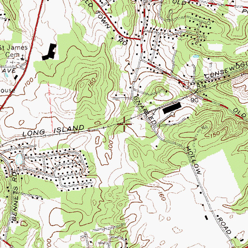 Topographic Map of Setauket-East Setauket Census Designated Place, NY