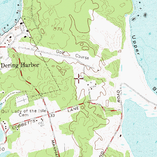 Topographic Map of Shelter Island Heights Census Designated Place, NY