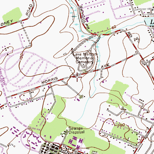 Topographic Map of Society Hill Census Designated Place, NJ