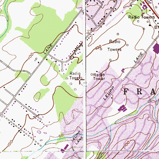 Topographic Map of Somerset Census Designated Place, NJ