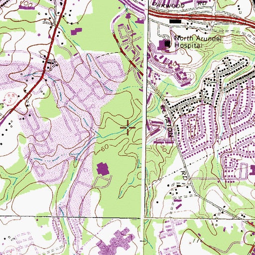 Topographic Map of South Gate Census Designated Place, MD