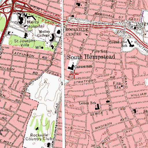 Topographic Map of South Hempstead Census Designated Place, NY