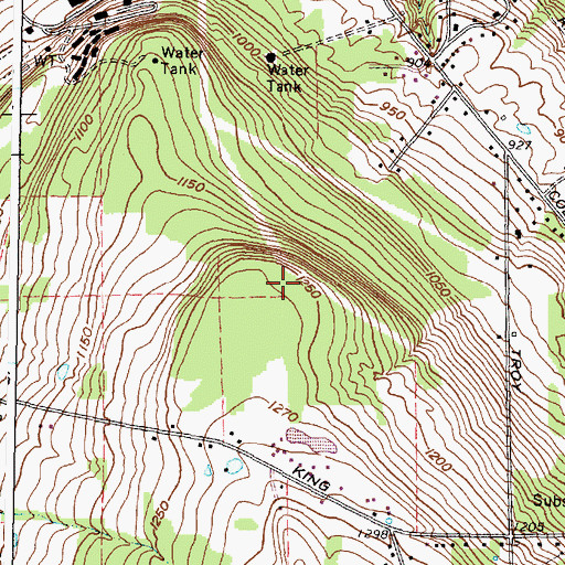 Topographic Map of South Hill Census Designated Place, NY