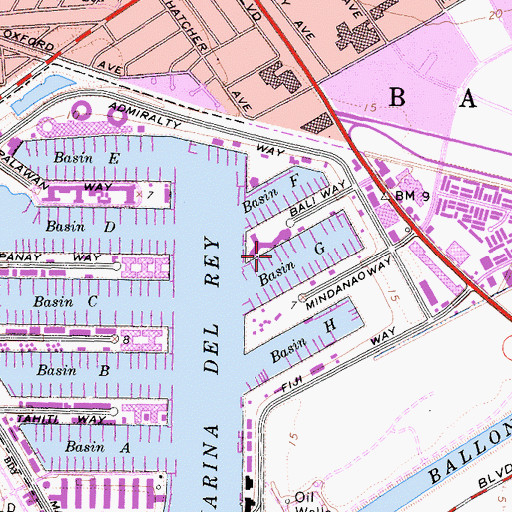 Topographic Map of Basin G, CA