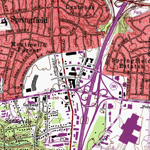 Topographic Map of Springfield Census Designated Place, VA