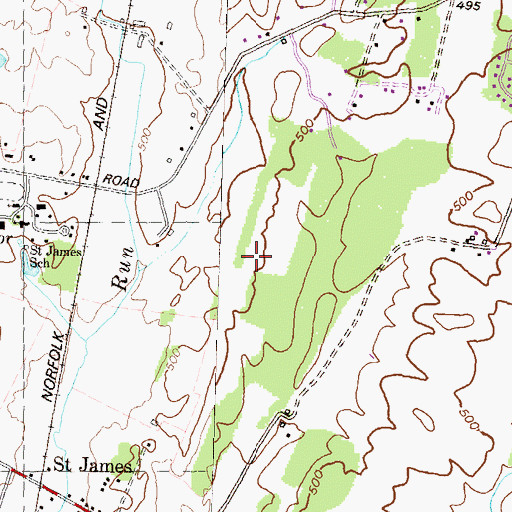 Topographic Map of Saint James Census Designated Place, MD