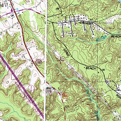 Topographic Map of Saint Leonard Census Designated Place, MD