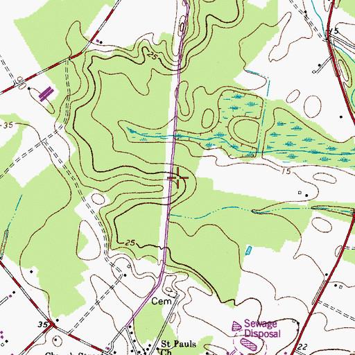 Topographic Map of Stockton Census Designated Place, MD