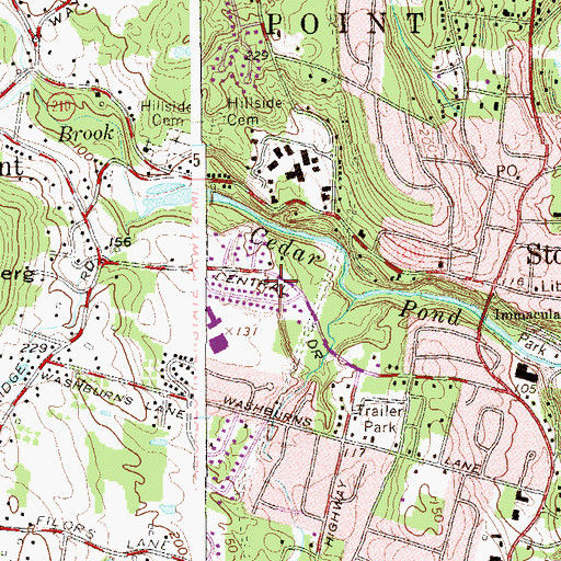 Topographic Map of Stony Point Census Designated Place, NY