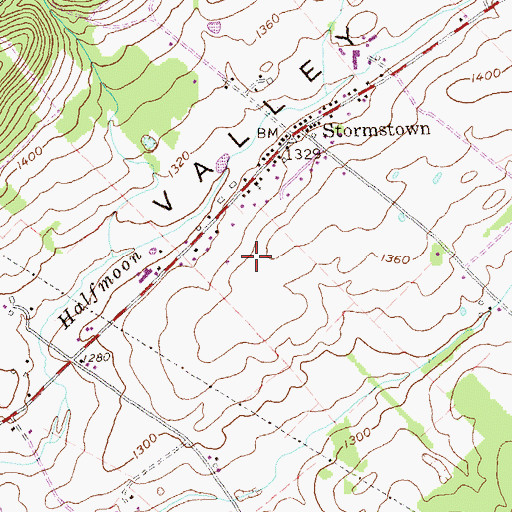 Topographic Map of Stormstown Census Designated Place, PA