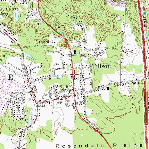 Topographic Map of Tillson Census Designated Place, NY