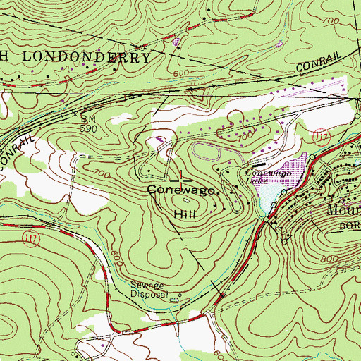 Topographic Map of Timber Hills Census Designated Place, PA