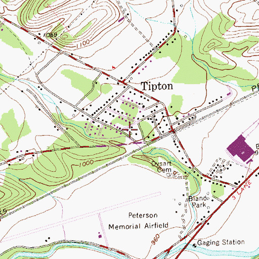 Topographic Map of Tipton Census Designated Place, PA