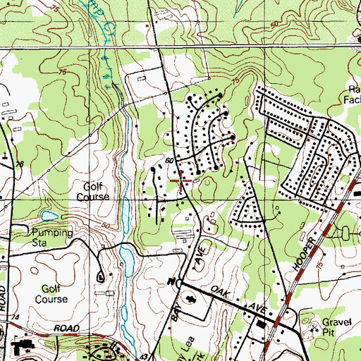 Topographic Map of Toms River Census Designated Place, NJ