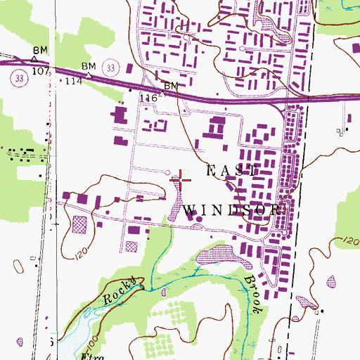Topographic Map of Twin Rivers Census Designated Place, NJ