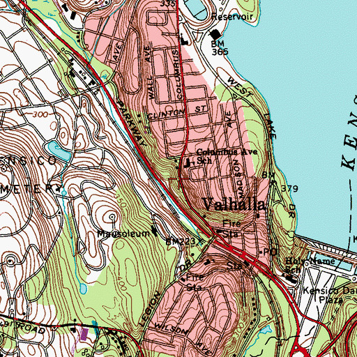 Topographic Map of Valhalla Census Designated Place, NY