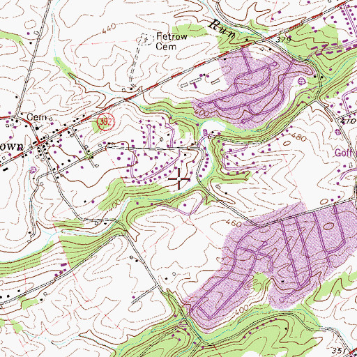 Topographic Map of Valley Green Census Designated Place, PA
