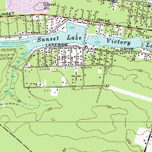 Topographic Map of Victory Lakes Census Designated Place, NJ