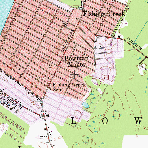 Topographic Map of Villas Census Designated Place, NJ
