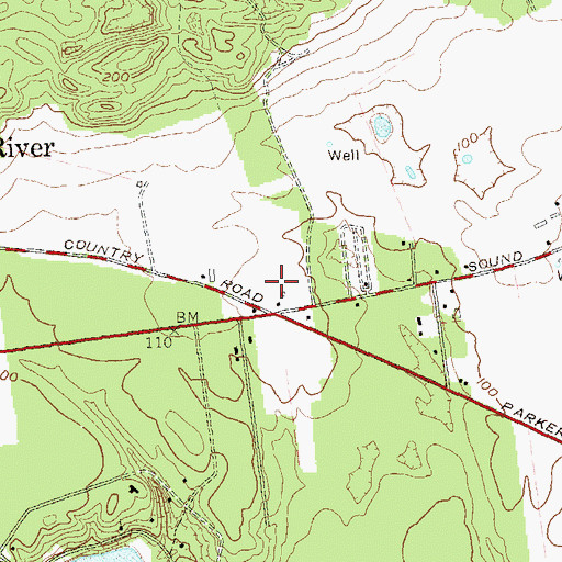 Topographic Map of Wading River Census Designated Place, NY