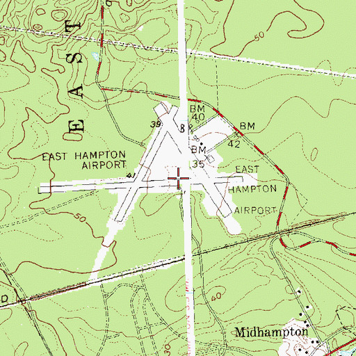 Topographic Map of Wainscott Census Designated Place, NY