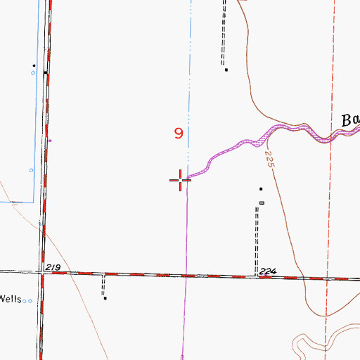 Topographic Map of Bates Slough, CA