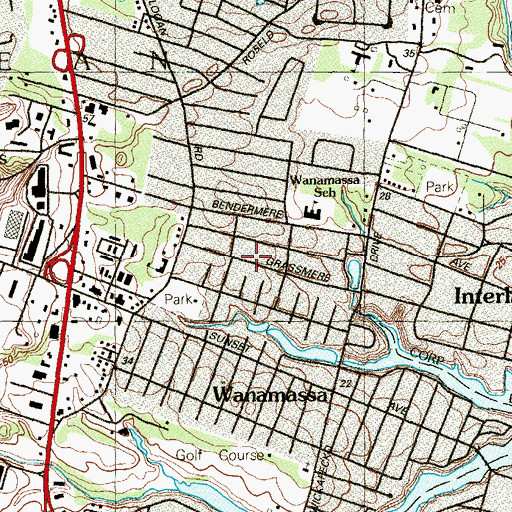 Topographic Map of Wanamassa Census Designated Place, NJ