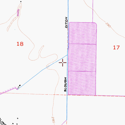 Topographic Map of Bates Slough Ditch, CA