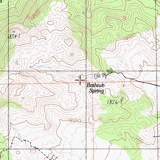 Topographic Map of Bathtub Spring, CA